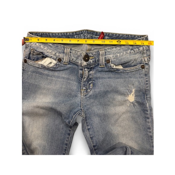 VTG Guess Daredevil Bootcut Jeans Womens 30 Distressed Low Rise Denim Pants Y2K - Picture 7 of 15